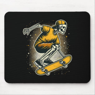 Halloween Skeleton Skater Skateboard  Mouse Mat