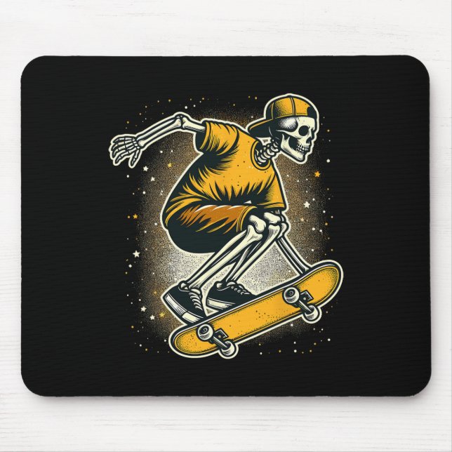 Halloween Skeleton Skater Skateboard  Mouse Mat (Front)
