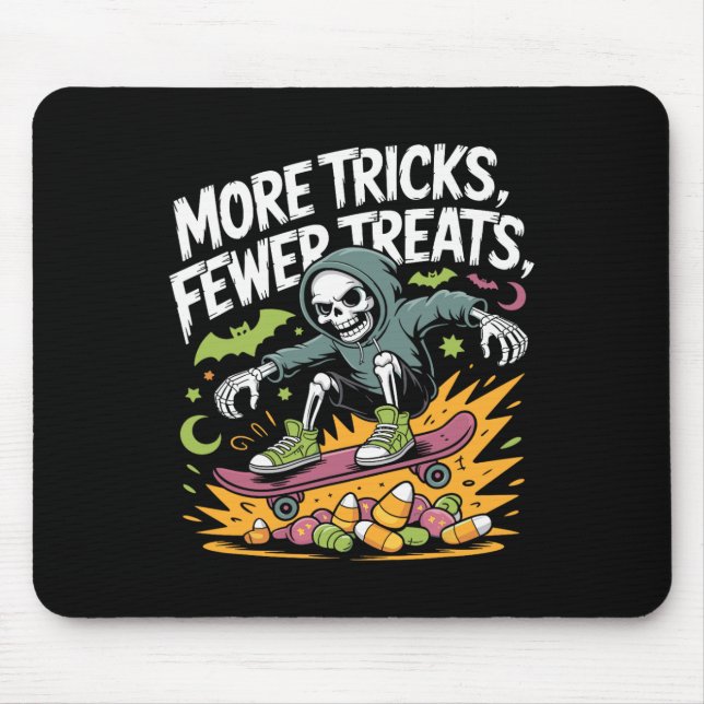 Halloween Skeleton Skater Tricks Skull Skateboard  Mouse Mat (Front)