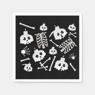 Halloween Skeleton Skull Bones Pattern Napkin