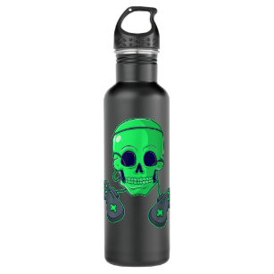 Halloween Skeleton Skull Crossbones Video Gamer Bo 710 Ml Water Bottle