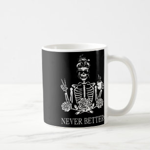 Halloween Skeleton Skull Women Drinking Coffee Nev Mug