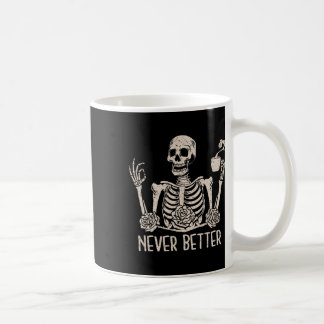 Halloween Skeleton Skull Women Drinking Coffee Nev Mug