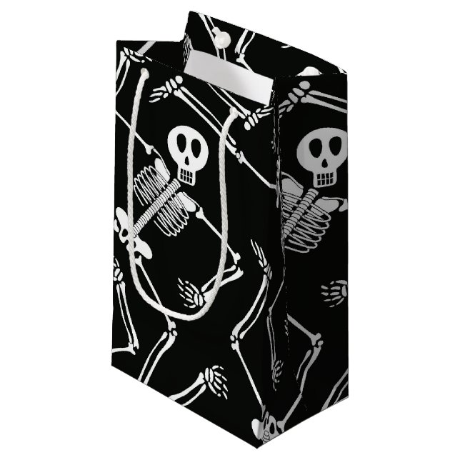 Halloween skeleton small gift bag (Front Angled)