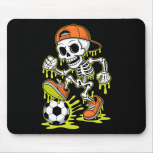 Halloween Skeleton Soccer Drip Boys Youth Soccer D Mouse Mat