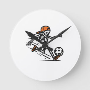 Halloween Skeleton Soccer Football Costume Men Boy Round Clock