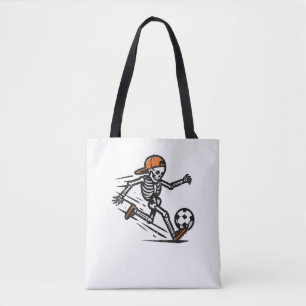 Halloween Skeleton Soccer Football Costume Men Boy Tote Bag
