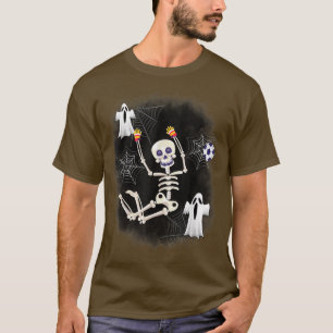 Halloween Skeleton Soccer Player Goalkeeper Ball T T-Shirt