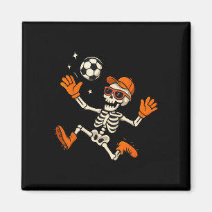 Halloween Skeleton Soccer Player Sports Fan Graphi Magnet