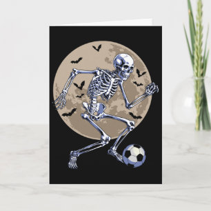 Halloween Skeleton Soccer Spooky Boys Costume Card