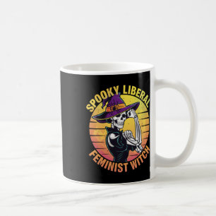 Halloween Skeleton Spooky Liberal Feminist Witch F Coffee Mug