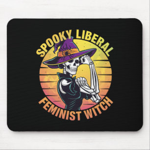Halloween Skeleton Spooky Liberal Feminist Witch F Mouse Mat