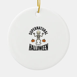Halloween Skeleton Supernatural Funny Vintage_1 Ceramic Tree Decoration