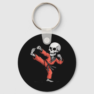 Halloween Skeleton Taekwondo Trick or Treat Spooky Key Ring