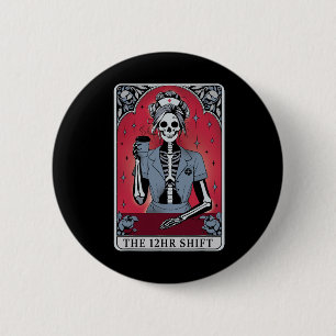 Halloween Skeleton Tarot Card The 12 Hours Shift N 6 Cm Round Badge
