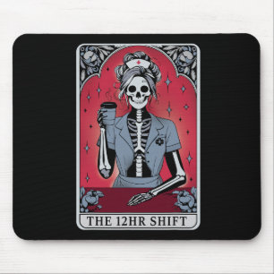 Halloween Skeleton Tarot Card The 12 Hours Shift N Mouse Mat