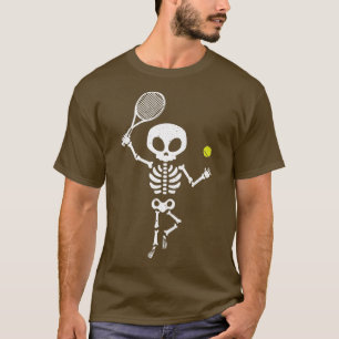 Halloween Skeleton Tennis Tennis Sayings T-Shirt