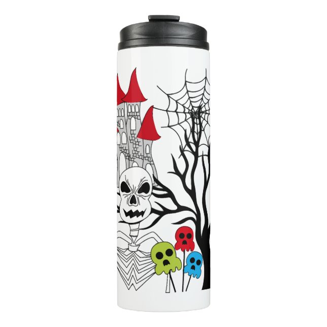 halloween skeleton   thermal tumbler (Front)