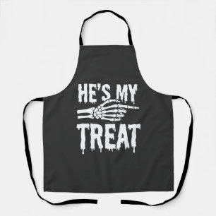 Halloween Skeleton Treat Dripping Typography Desig Apron