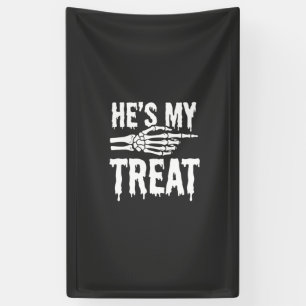 Halloween Skeleton Treat Dripping Typography Desig Banner