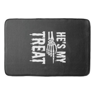 Halloween Skeleton Treat Dripping Typography Desig Bath Mat