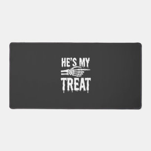 Halloween Skeleton Treat Dripping Typography Desig Desk Mat