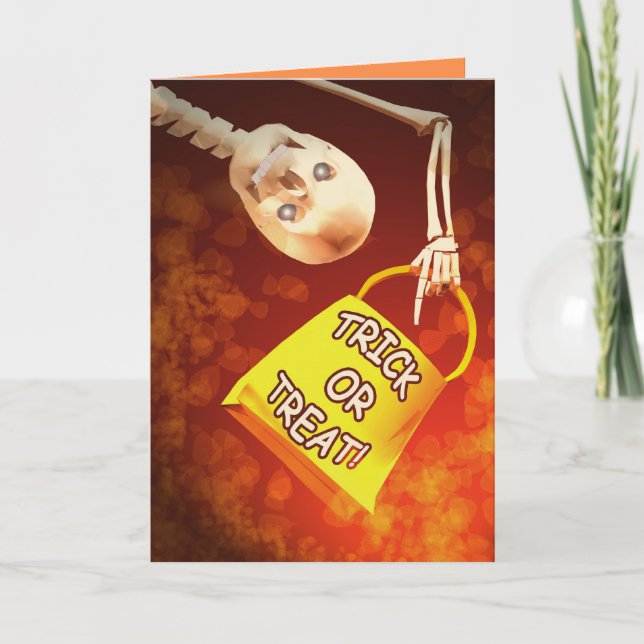 Halloween Skeleton Treats Card (Front)