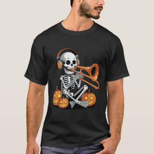 Halloween Skeleton Trombone Trombonist T-Shirt