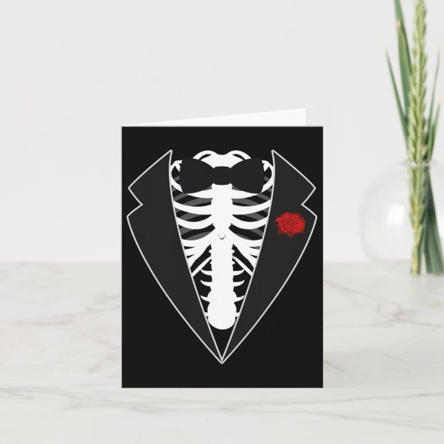 Halloween Skeleton Tuxedo Costume  Card (Front)