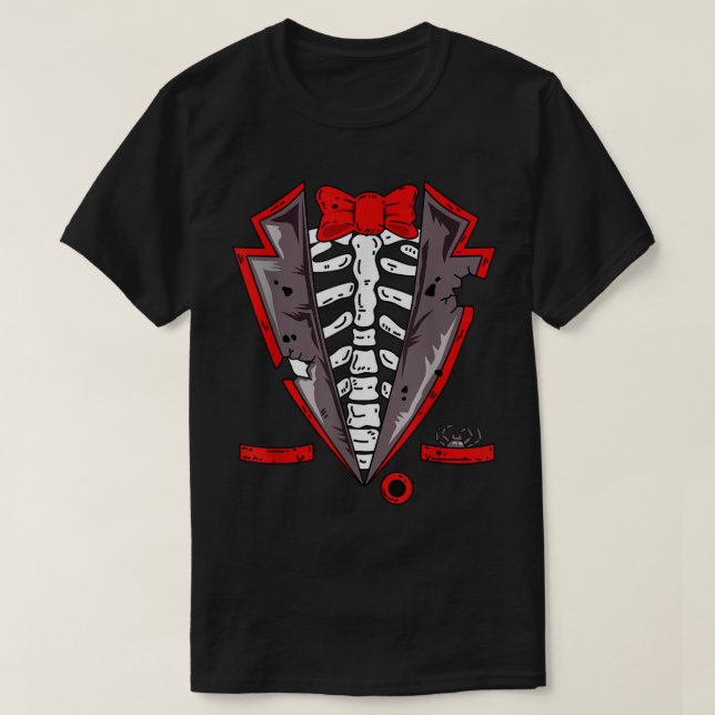 Halloween Skeleton Tuxedo Costume Gift  T-Shirt (Design Front)