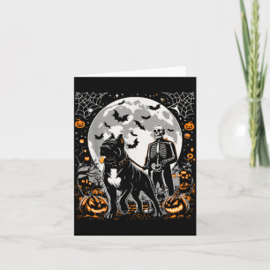 Halloween Skeleton Walking Skeletal Cane Corso Dog Card