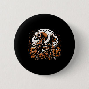 Halloween Skeleton Walking Skeletal Doberman Dog  6 Cm Round Badge