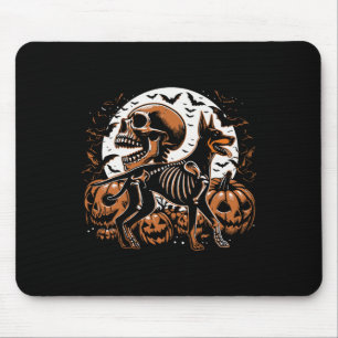 Halloween Skeleton Walking Skeletal Doberman Dog  Mouse Mat