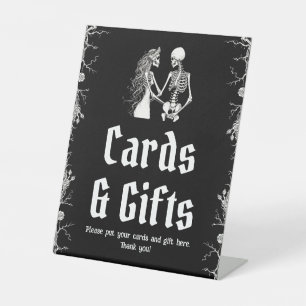 Halloween Skeleton Wedding Cards and Gifts Sign