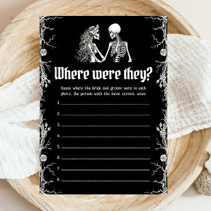 Halloween Skeleton Where Were They Couple Game Invitation