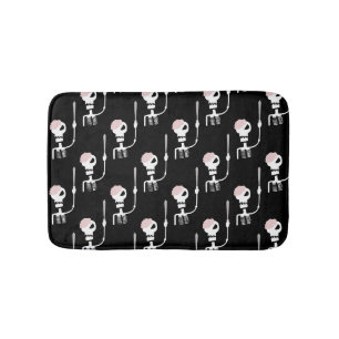 Halloween skeleton with a sword bath mat