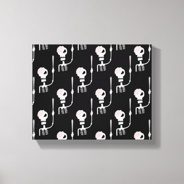 Halloween skeleton with a sword  canvas print (Front)
