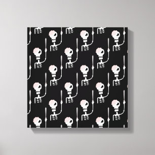 Halloween skeleton with a sword  canvas print