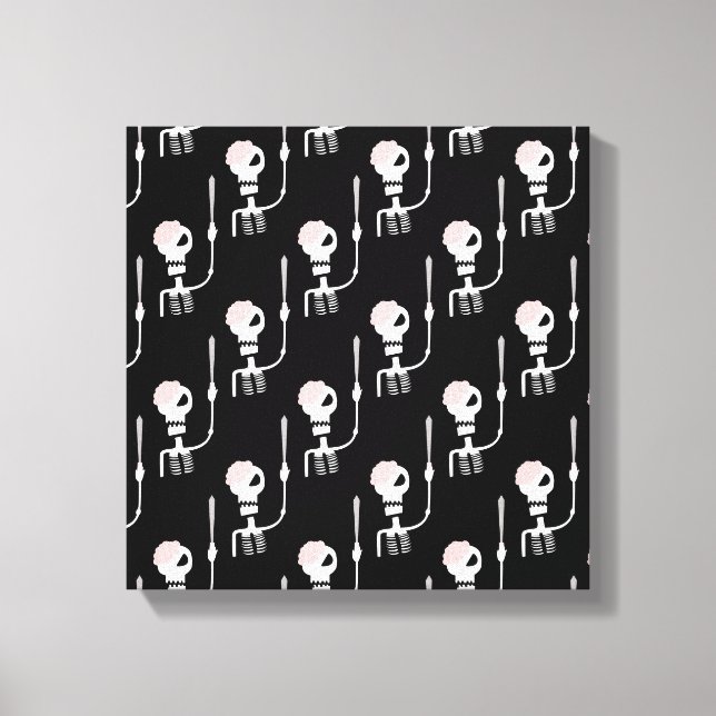 Halloween skeleton with a sword  canvas print (Front)