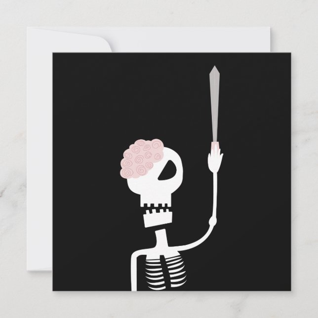 Halloween skeleton with a sword  card (Front)
