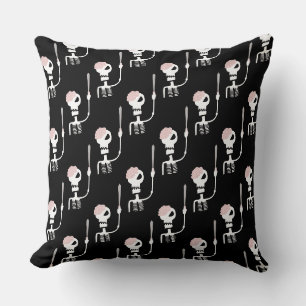 Halloween skeleton with a sword cushion