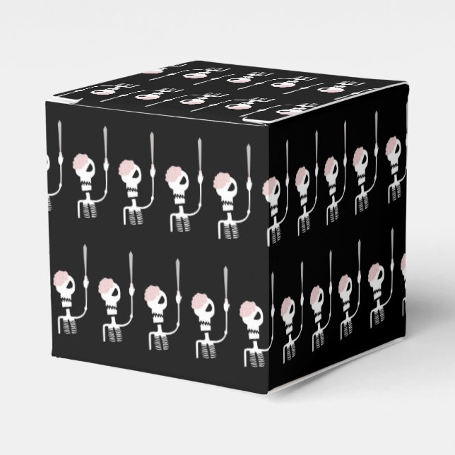 Halloween skeleton with a sword  favour box (Front Side)