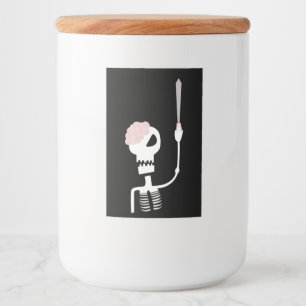 Halloween skeleton with a sword  food label