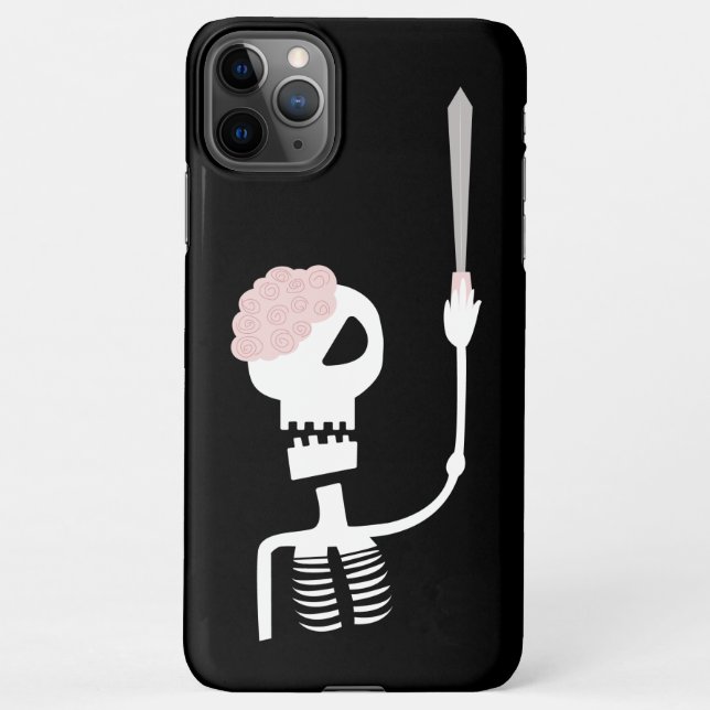 Halloween skeleton with a sword  iPhone case (Back)