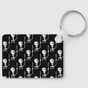 Halloween skeleton with a sword key ring