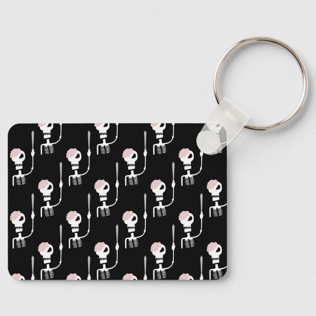 Halloween skeleton with a sword  key ring (Front)