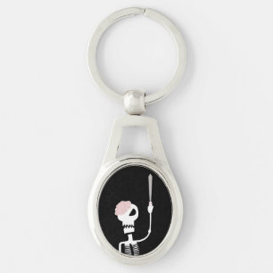 Halloween skeleton with a sword  key ring