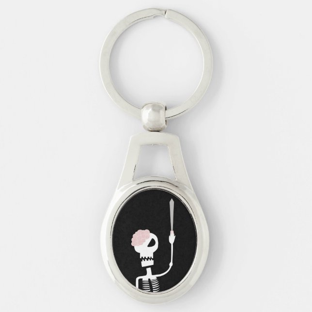 Halloween skeleton with a sword  key ring (Front)