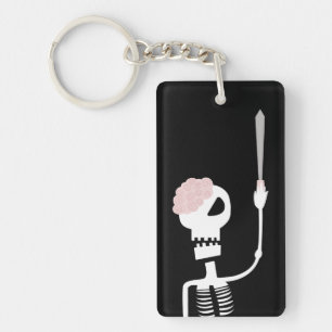 Halloween skeleton with a sword key ring