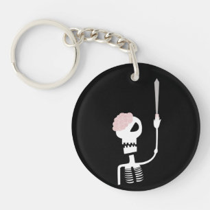 Halloween skeleton with a sword key ring